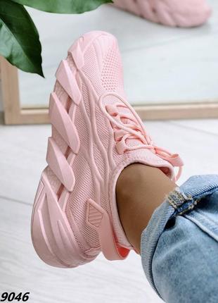 Кроссовки материал обувной текстиль цвет розовый