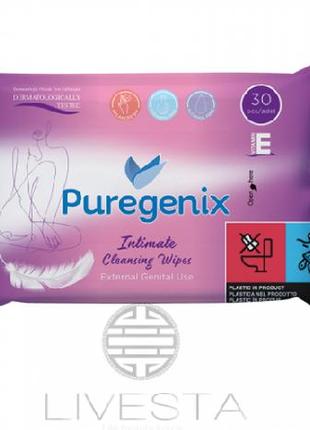 Влажные салфетки для интимной гигиены puregenix, 30 шт