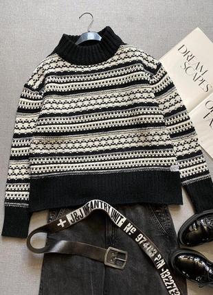 Черно-белый свитер оверсайз superdry, большой размер,