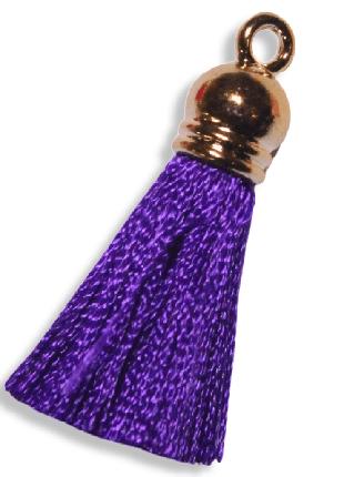 Кисточка полиэстеровая с бахромой и петелькой 2.5см/2см:Фиолет...