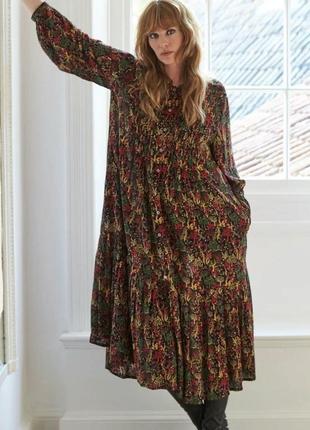Шикарне вільне плаття з кишенями sahara в принт
