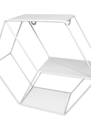 Полка настенная стальной белый шестиугольник 26*10.5*30cm (d) ...