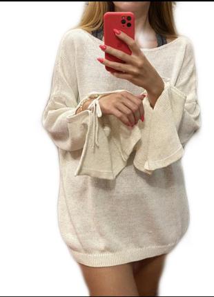 Туніка светр, джемпер з оригінальними рукавами