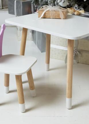 Прямоугольный стол и стульчик детский корона фиолетовая. Столи...