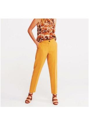 Женские желтые брюки со стрелками зауженые