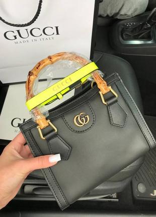 Женская сумка в стиле gucci diana mini black. полный комплект.
