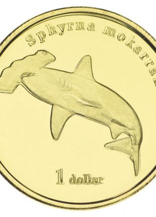 Муреа 1 доллар 2020 UNC Рыба - Акула-молот