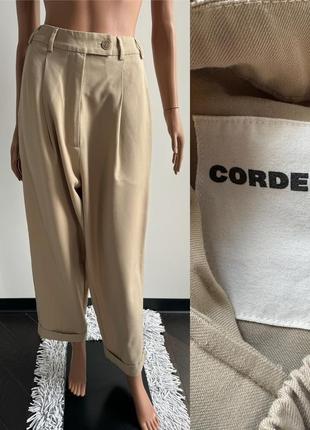 Невероятные дизайнерские испанские шерстяные песочные брюки co...