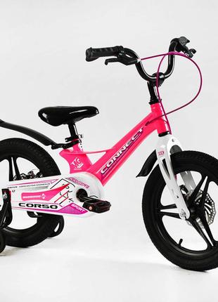 Детский магниевый двухколесный велосипед Corso Connect 16" дис...