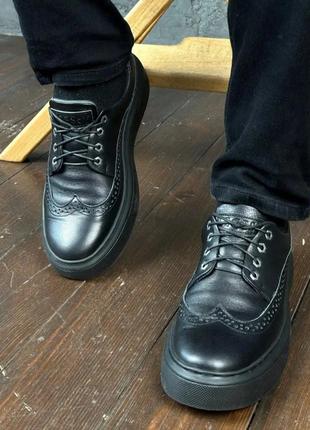 Шкіряне чоловіче чорне взуття сезон весна-осінь Niagara_brand ...