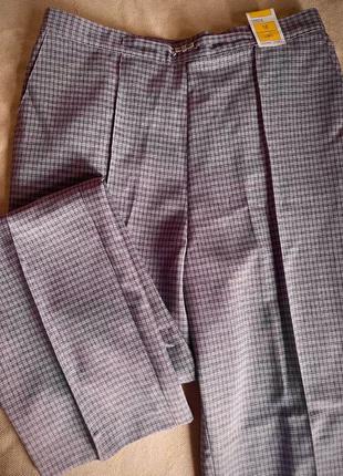 Жіночі класичні штани з стрілками брюки в клітинку літні великі р