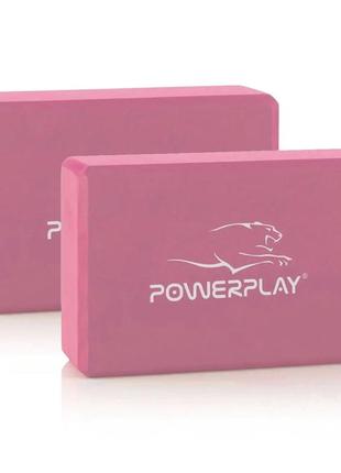 Блоки для йоги 2 шт. (пара) powerplay 4006 yoga brick eva рожеві