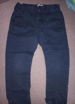 Коттоновые брюки для мальчишка 2,3 рочки темно-синего цвета