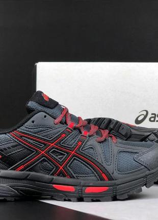 Asics gel-kahana 8 серые с красным кроссовки мужские ассикс се...