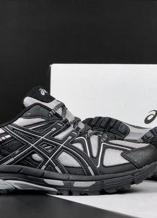 Asics gel-kahana 8 черные с серым кроссовки мужские ассикс сет...