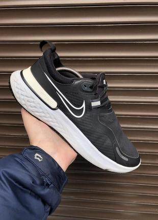 Nike react miler shield black 44,5р 28,5см кроссовки на мембране