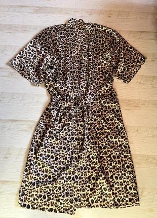Легкий сатиновий халат кімоно леопард max hsuan & roobees