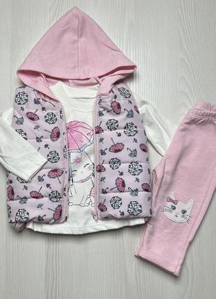 Комплект жилетка штани кофта на дівчинку 3-6 міс