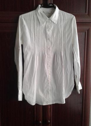Белая хлопковая блузка рубашка с длинным рукавом new look индия