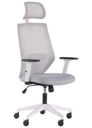 Крісло комп'ютерне офісне з сітки AMF Lead White HR спинка-сіт...