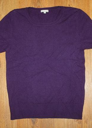 Кофта свитер кашемировый фиолетовый короткий рукав maddison 36...
