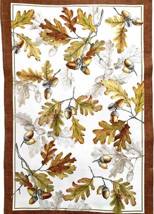 Рушник з малюнком осіннього листя, 100% бавовна, ТМ "Тіротекс"