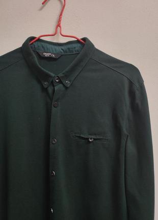 Рубашка рубашка мужская трикотаж хаки зеленая, бренд cropp, ра...