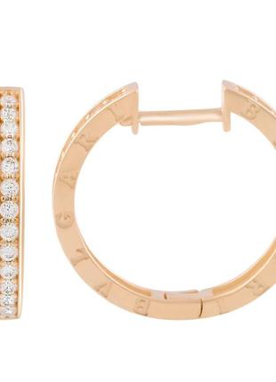 Золотые сережки конго в стиле булгари женские серьги кольца из...