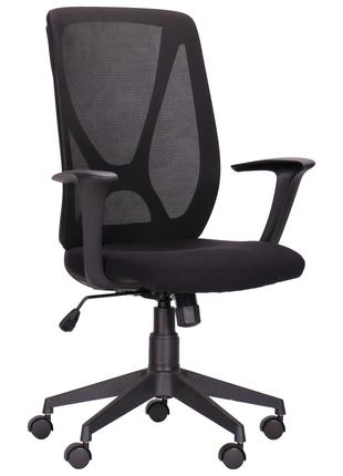 Кресло офисное компьютерное из сетки AMF Nickel black с механи...