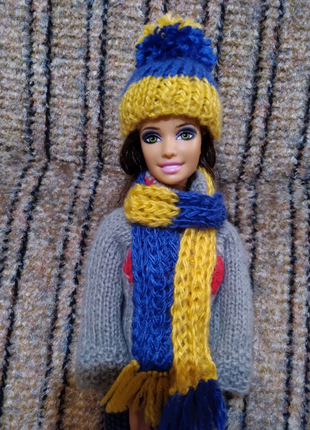 Одежда для Барби- комплекты шапка+ шарфик