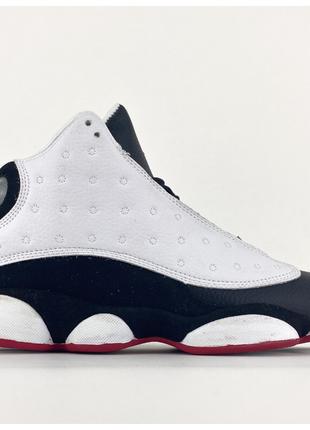 Мужские кроссовки Nike Air Jordan 13 White Black Red, черно-бе...