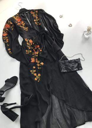 Невероятное шифоновое платье с вышивкой