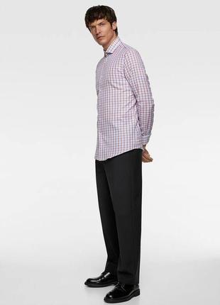 Zara (s) мужская рубашка в клетку slim fit