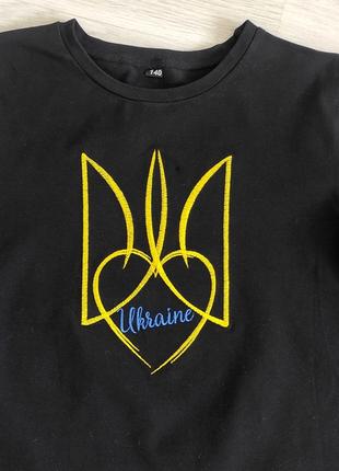 Детская футболка патриотическая с вышивкой I Love Ukraine, фут...