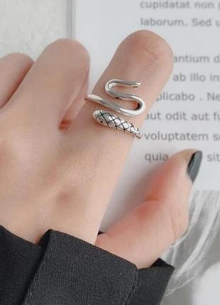 Кольцо серебро 925 проба посеребрение змея кольцо со змеей