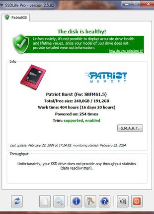 SSD Patriot Burst - 240Gb - SATAlll - Жорсткий диск (HDD) - 2....