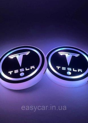 Подсветка в подскальщик с логотипом TESLA с датчиком света на ...