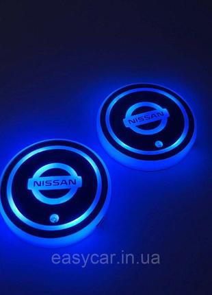 Подсветка в подскальщик с логотипом NISSAN с датчиком света на...