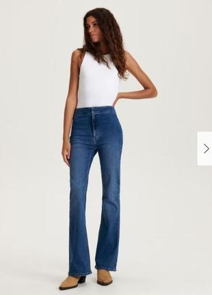 Брендовые джинсы палаццо клеш с высокой талией на высокий рост...