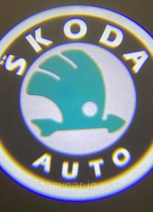 Логотип подсветки дверей Жаль Lazer door logo light SKODA Код/...