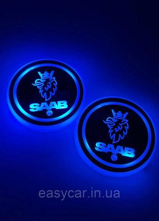 Подсветка в подскальщик с логотипом SAAB с датчиком света на а...