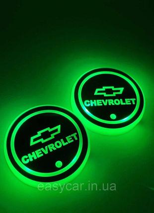Подсветка в подскальщик с логотипом CHEVROLET с датчиком света...