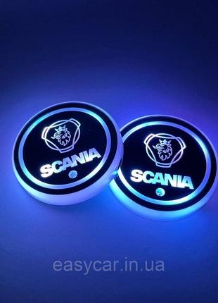 Подсветка в подскальщик с логотипом SCANIA с датчиком света на...