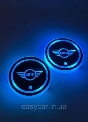 Подсветка в подскальщик с логотипом MINI с датчиком света на а...