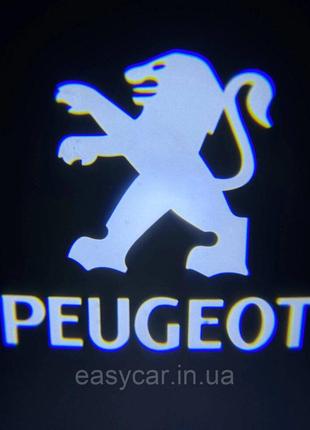Логотип подсветки двери Пежо Peugeot Линза стекло HD изображен...