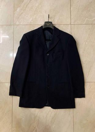 Классический пиджак жакет hugo boss блейзер темно синий шерстяной