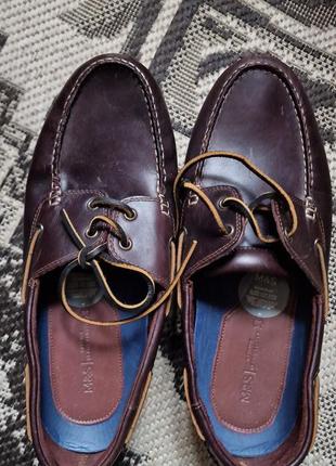 Брендовые фирменные английские кожаные туфли мокасины marks &a...
