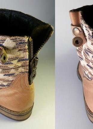 Шкіряні демісезонні чоботи без каблука на низькому ходу зручні