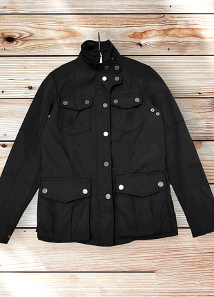 Zara  черная котоновая куртка на молнии