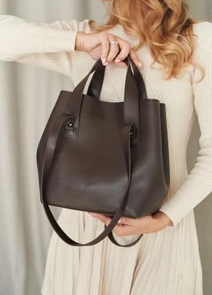 Жіноча сумка коричнева сумка трансформер коричнева сумочка
